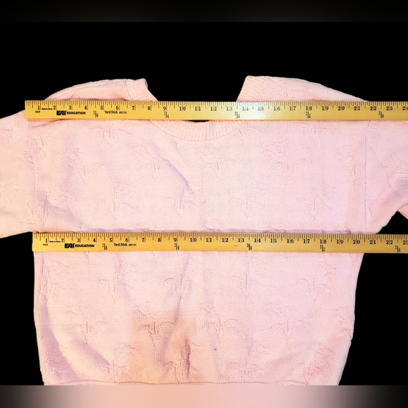 Vintage Objects D'Art Womens L Reversible Sweater Crop Oversized Knit Pink Top - Picture 10 of 15